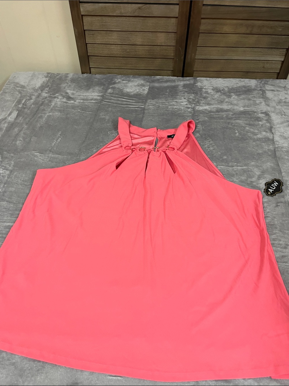 AUW Coral Pink Halter Tank Top